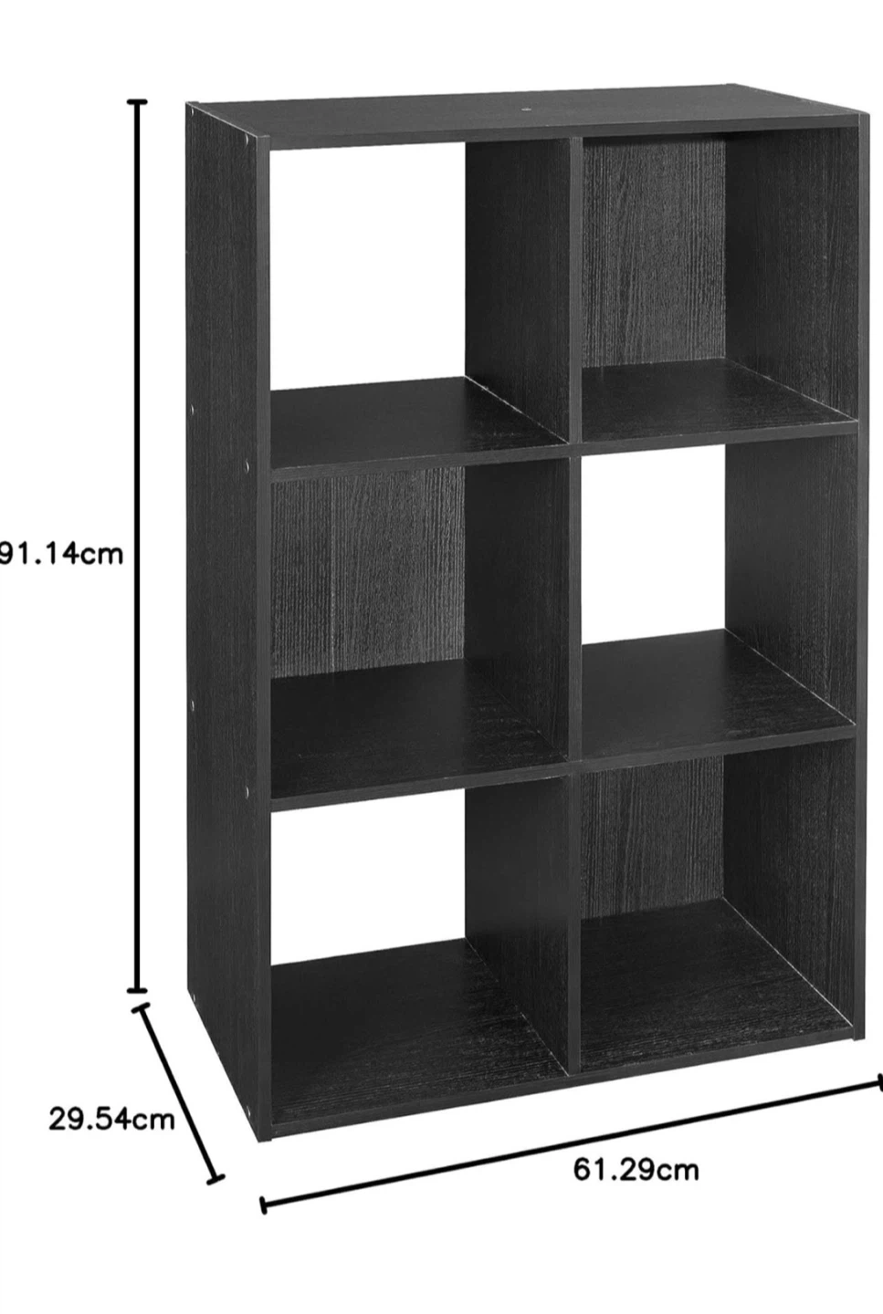 Black 6-Cube Storage Shelf