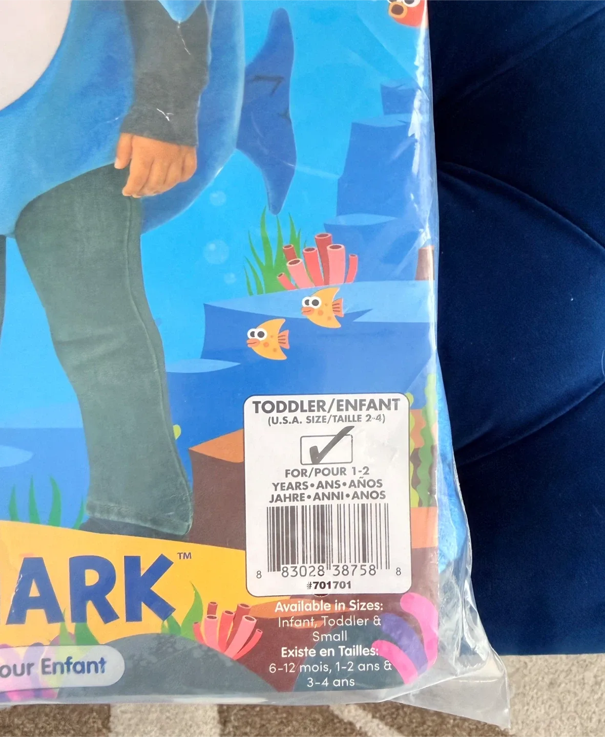 Pinkfong Baby Shark Halloween Costume-Blue(Toddler 1-2) image indicator(2)