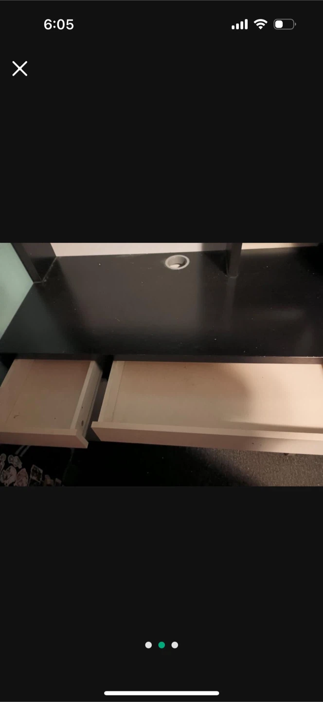 Dark brown & White IKEA Desk - photo 2