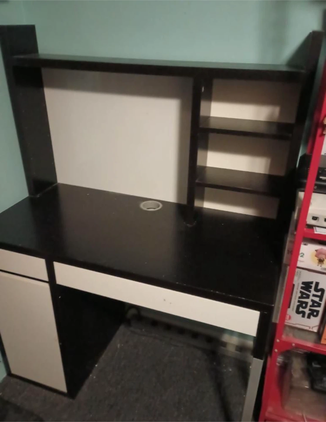 Dark brown & White IKEA Desk