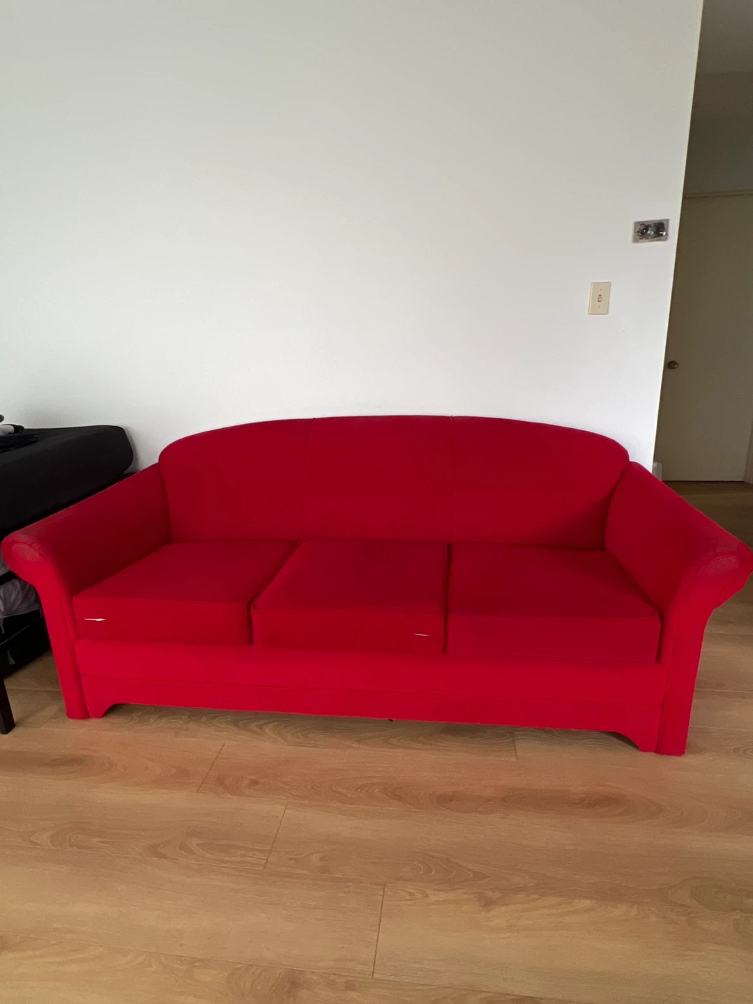 Red Three-Seat Sofa - photo 2