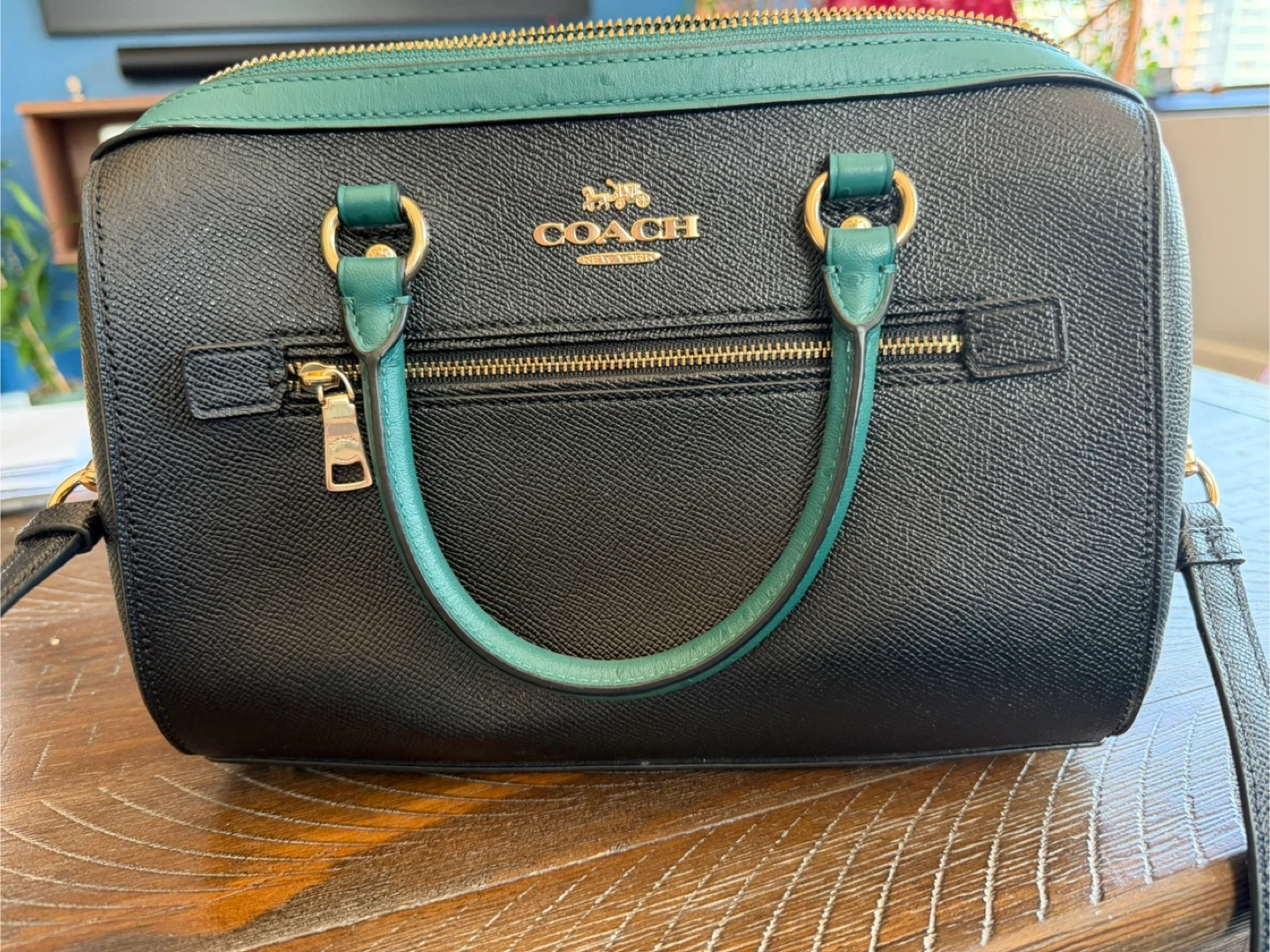 Coach Rowan Satchel Black/Green - photo 3