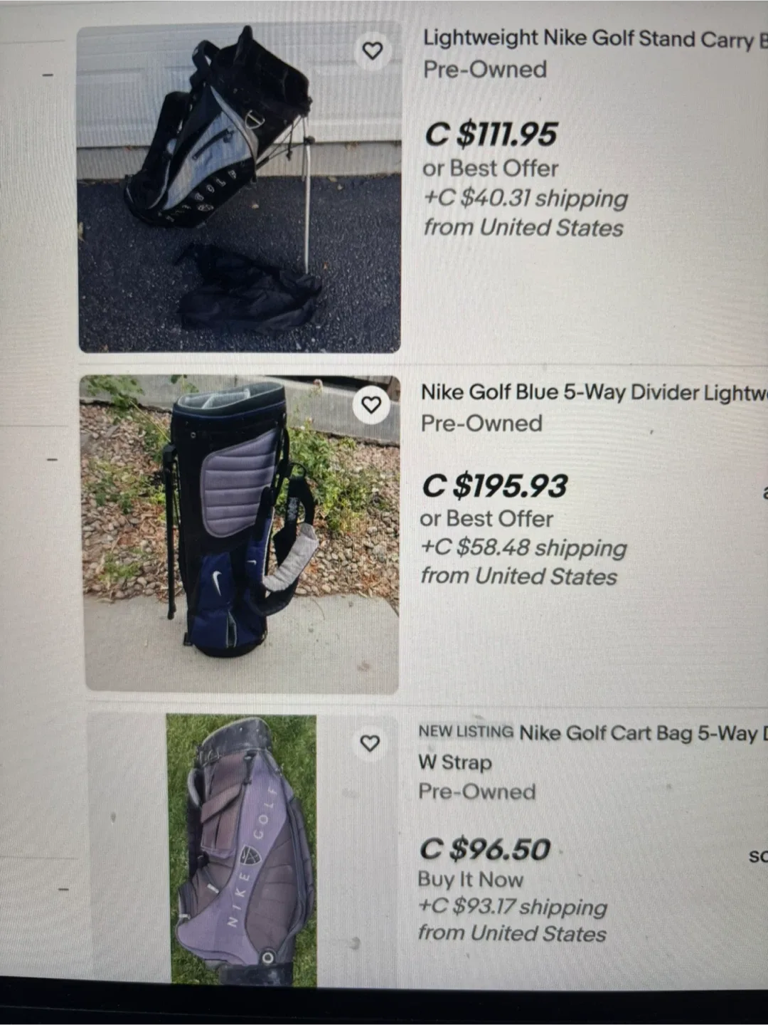 Nike 5 way Golf Stand Bag - like new image indicator(8)