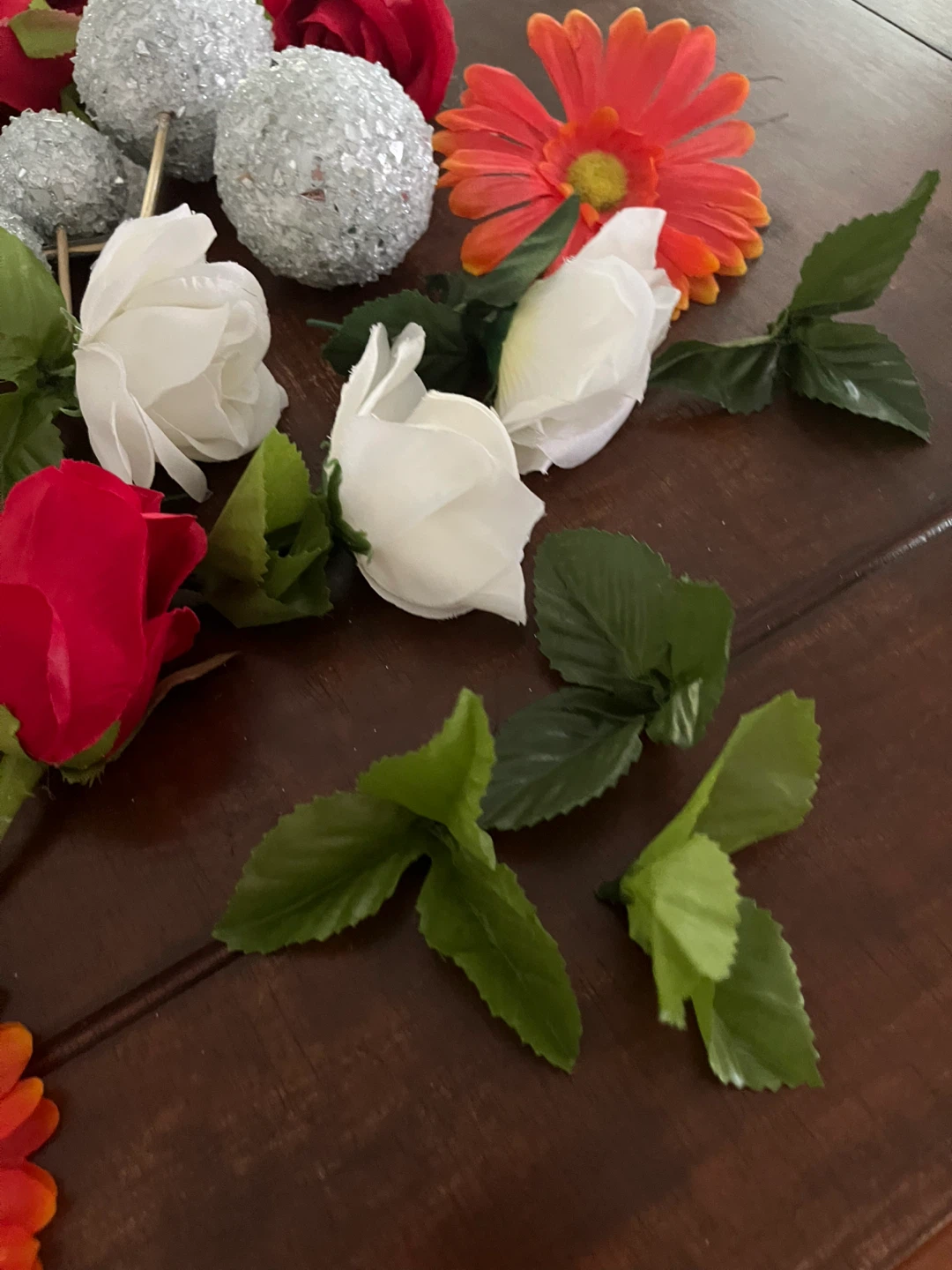 Artificial Flowers - Red, White, Orange - photo 5