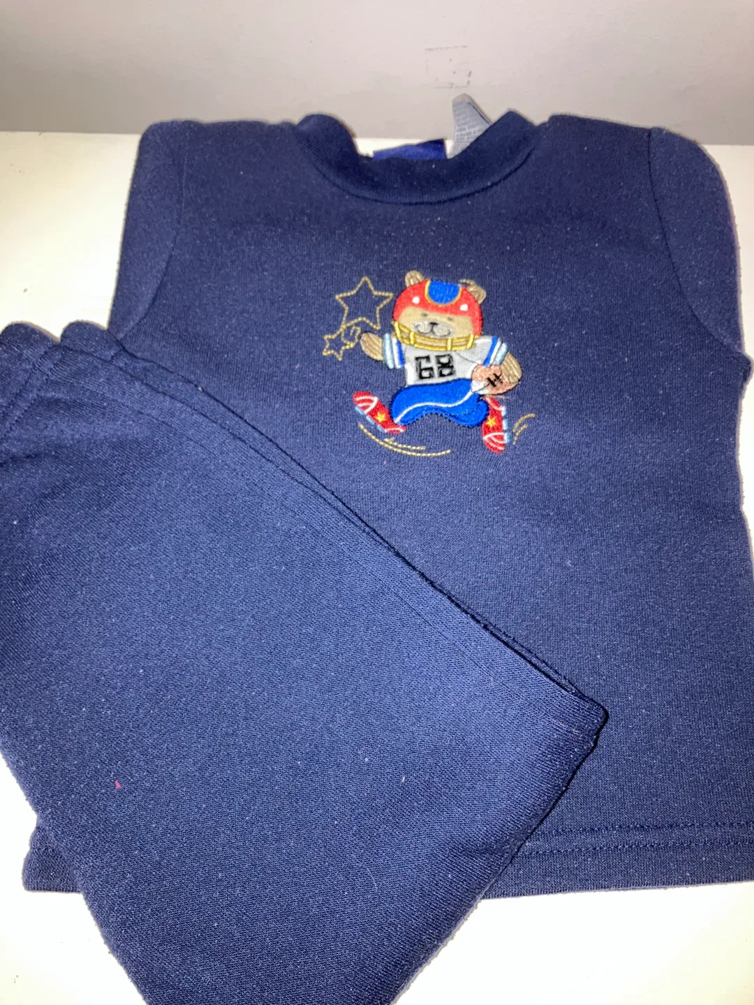 Blue Baby Outfit with Football Bear thumbnail