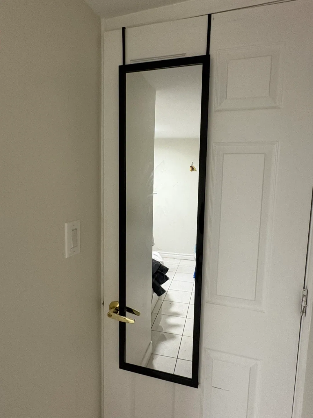 Over-the-Door Mirror - Black Frame