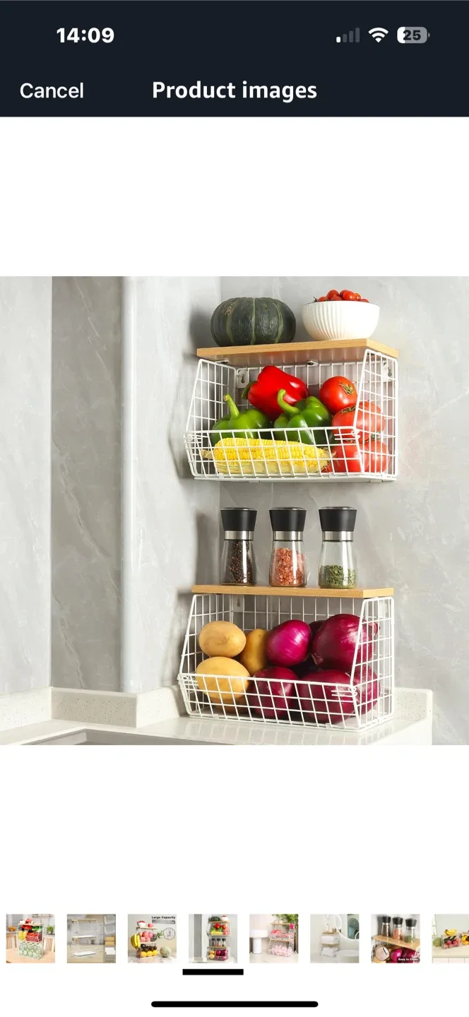 Stackable 2-Tier Fruit Vegetable Basket thumbnail
