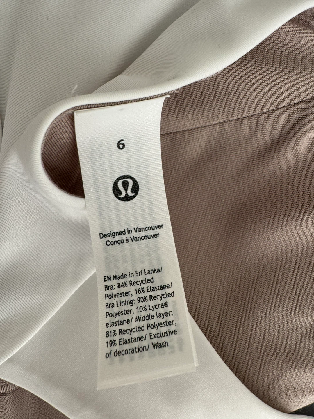 Lululemon Envital Bra B/C - Size 6 - White - photo 3