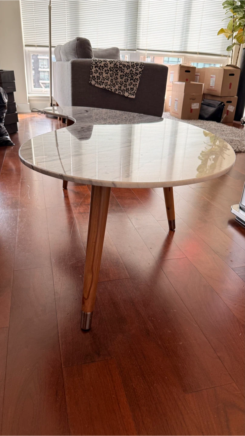 Marble Kidney Bean Coffee Table - photo 3