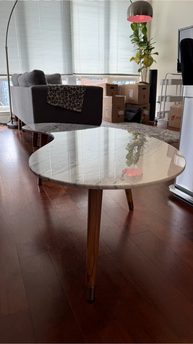 Marble Kidney Bean Coffee Table - photo 2