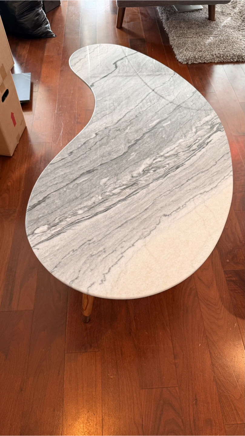 Marble Kidney Bean Coffee Table - photo 4