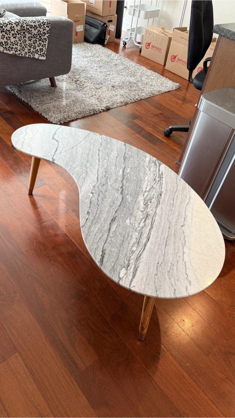 Marble Kidney Bean Coffee Table