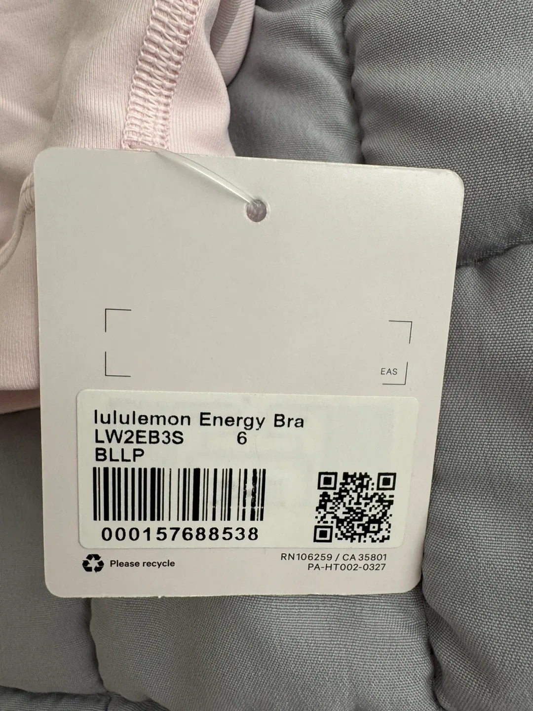New Lululemon Energy Bra Size 6 - Light Pink image indicator(4)