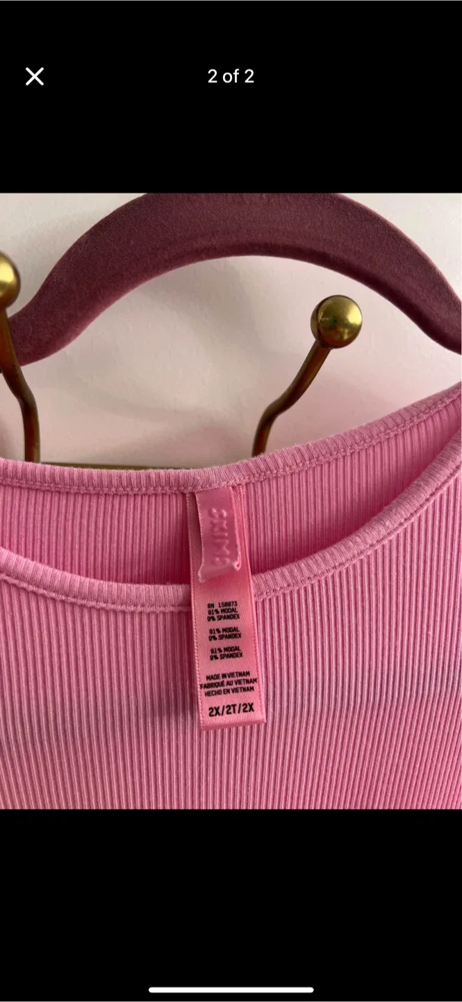 SKIMS Pink Ribbed Dress - Size 2X