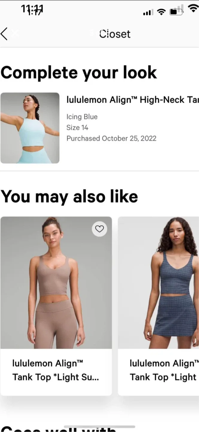 Lululemon Align High-Neck Tank Top - Icing Blue, Size 14 image indicator(2)