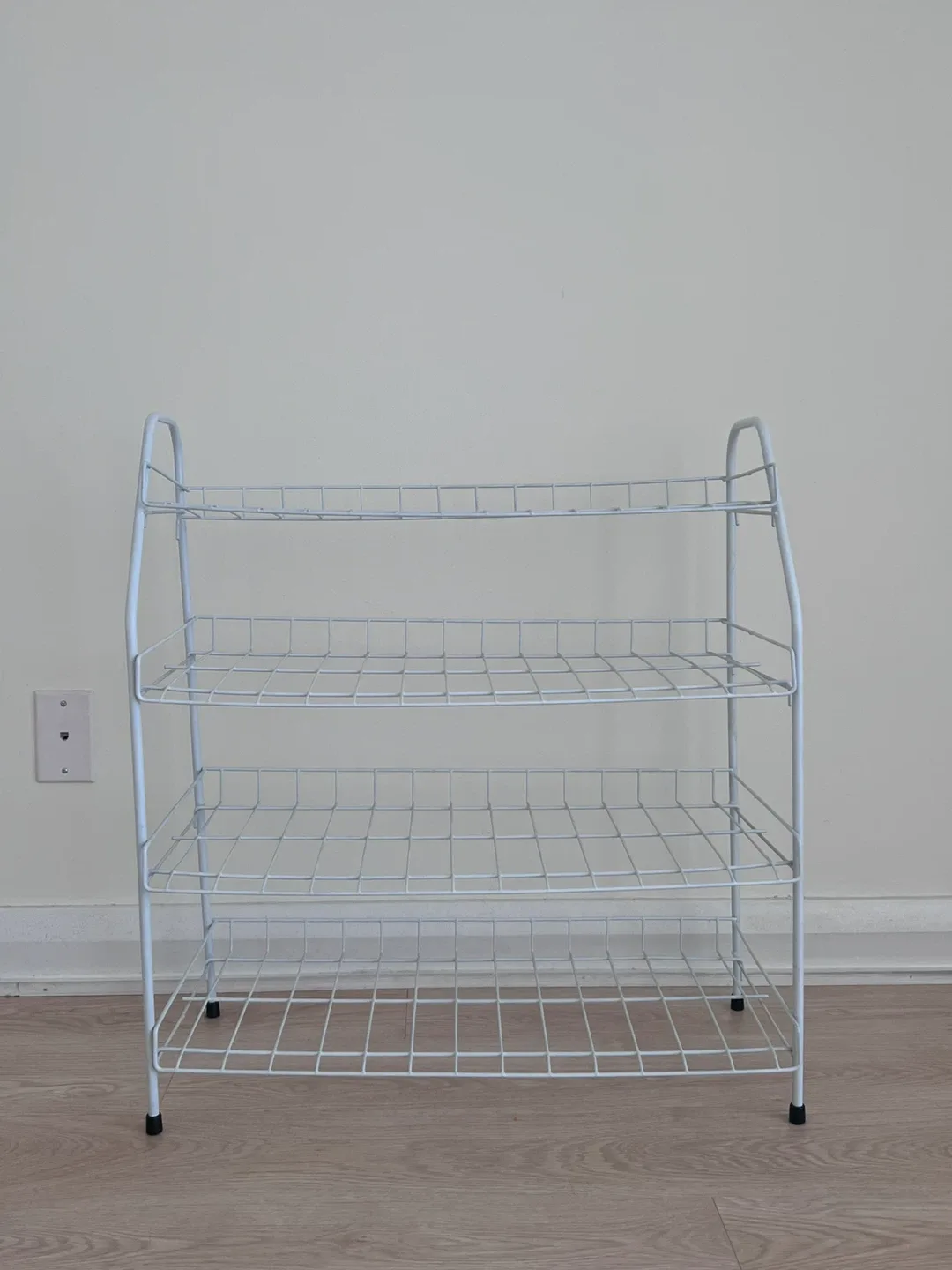 White Metal 4-Tier Shoe Rack