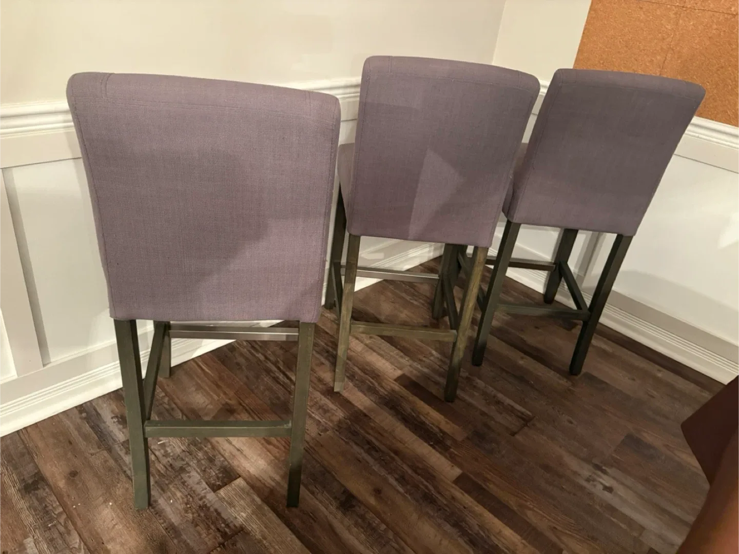 Set of 3 Bouclair Grey Bar Stools image indicator(5)