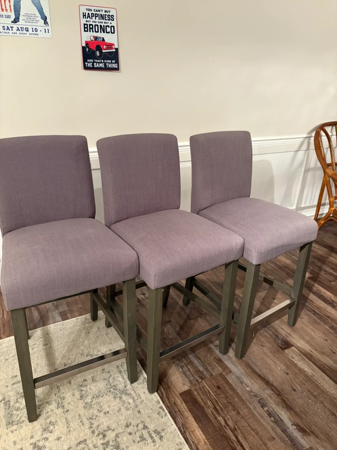 Set of 3 Bouclair Grey Bar Stools image indicator(9)