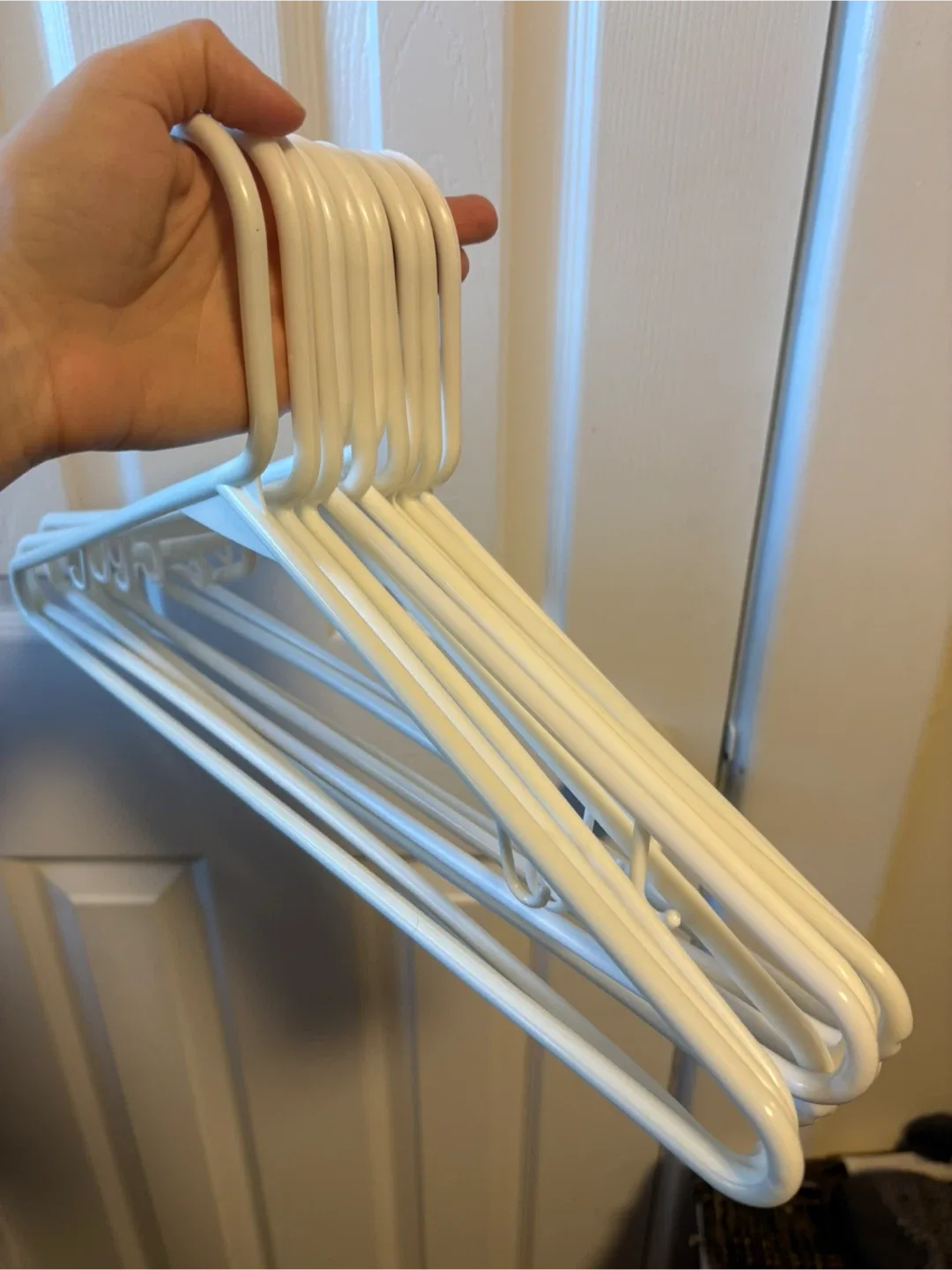 White Plastic Clothes Hangers (10) thumbnail