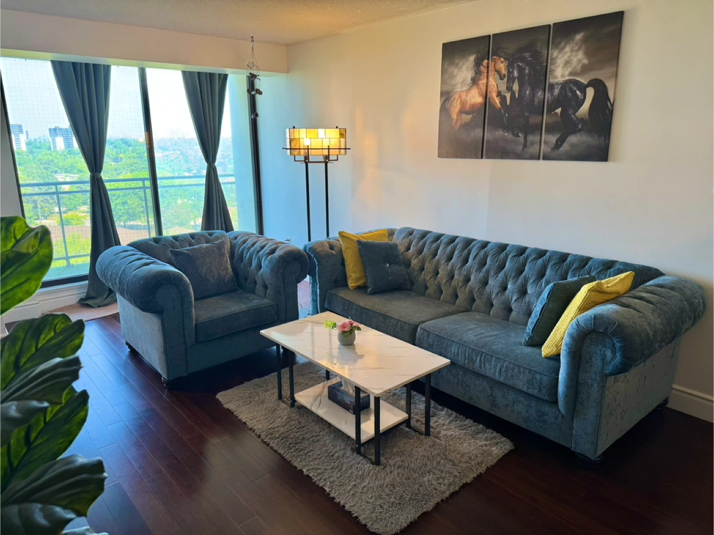 Bad Boy Sofa & Armchair Set - Teal Blue Velvet