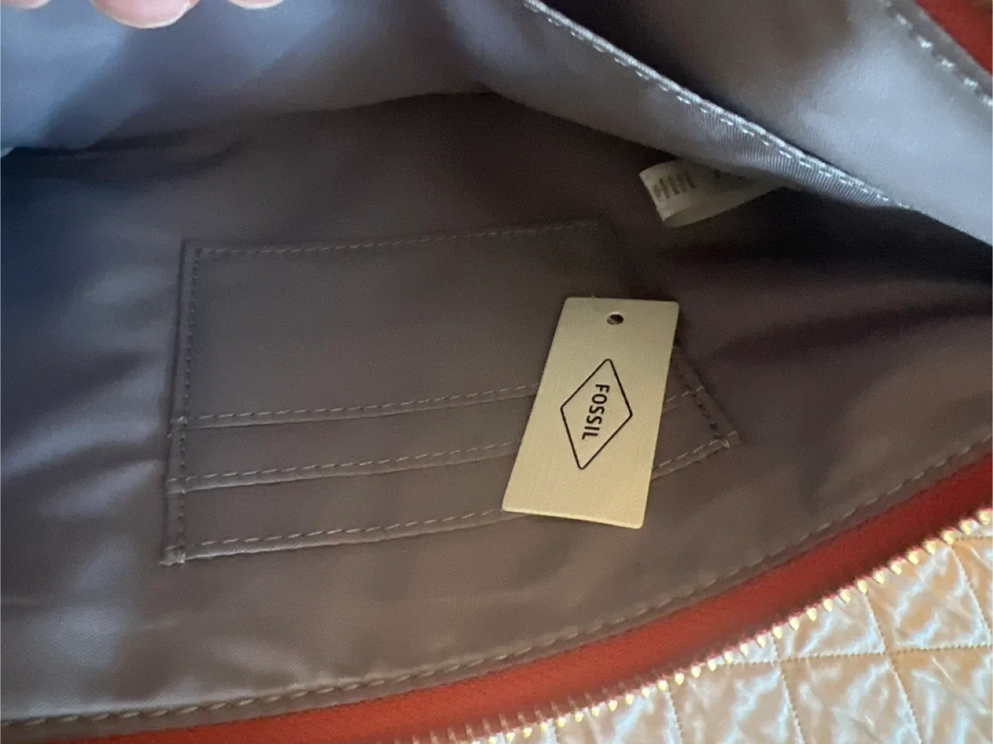 Fossil Orange Leather Wristlet image indicator(2)