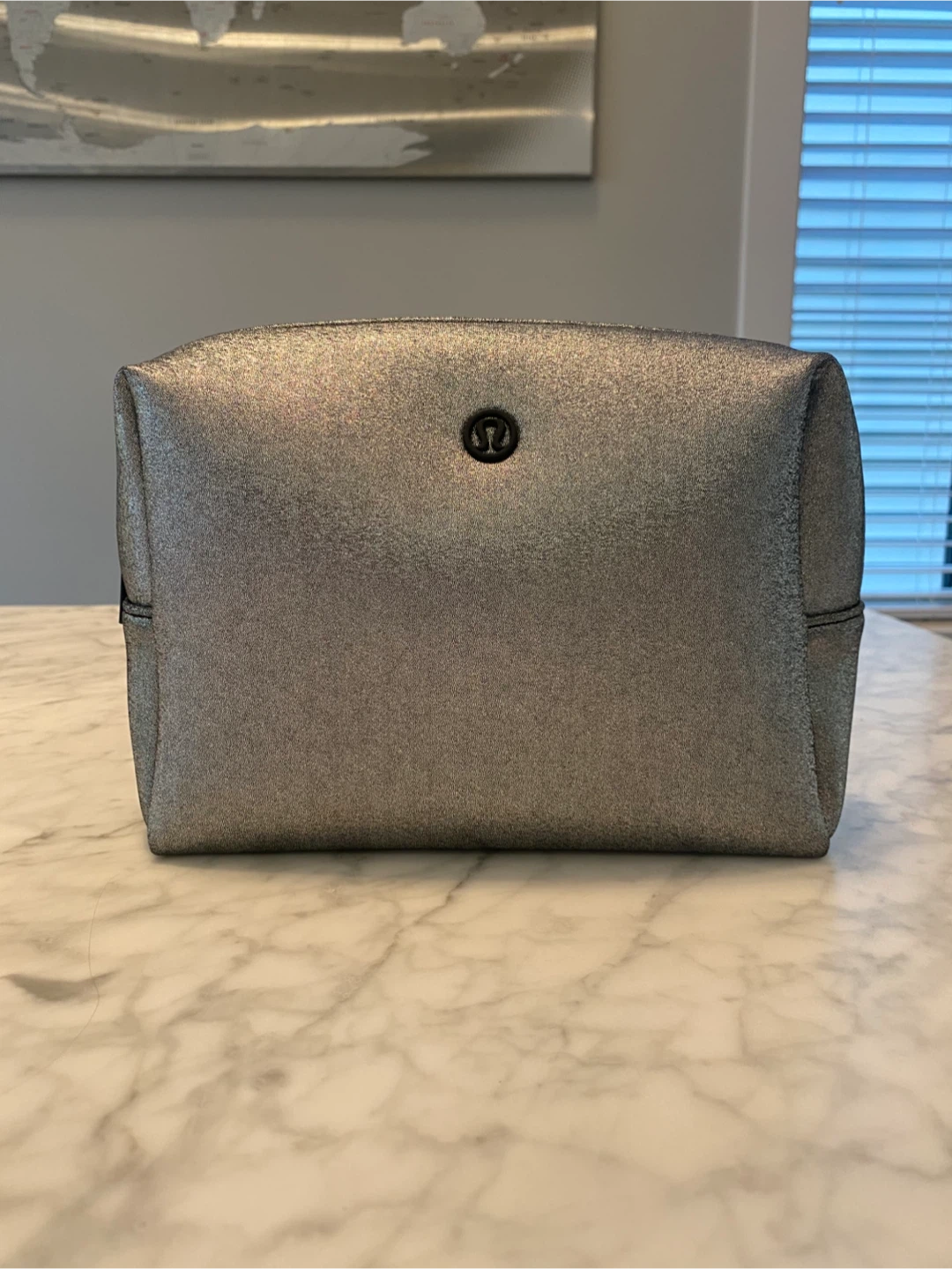 Lululemon Silver Cosmetic Bag