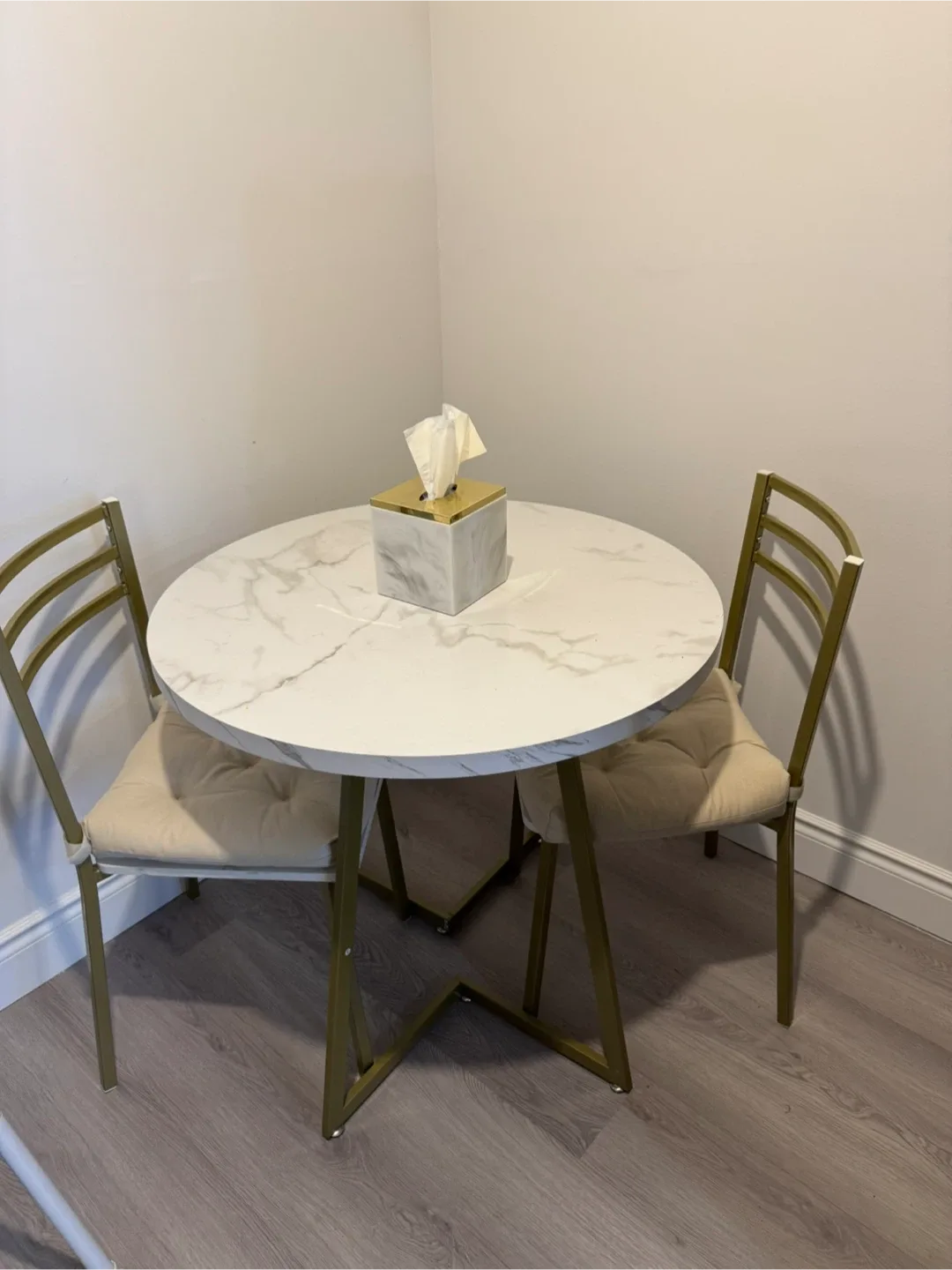 Wayfair Round Marble Top Dining Table with 2 Chairs