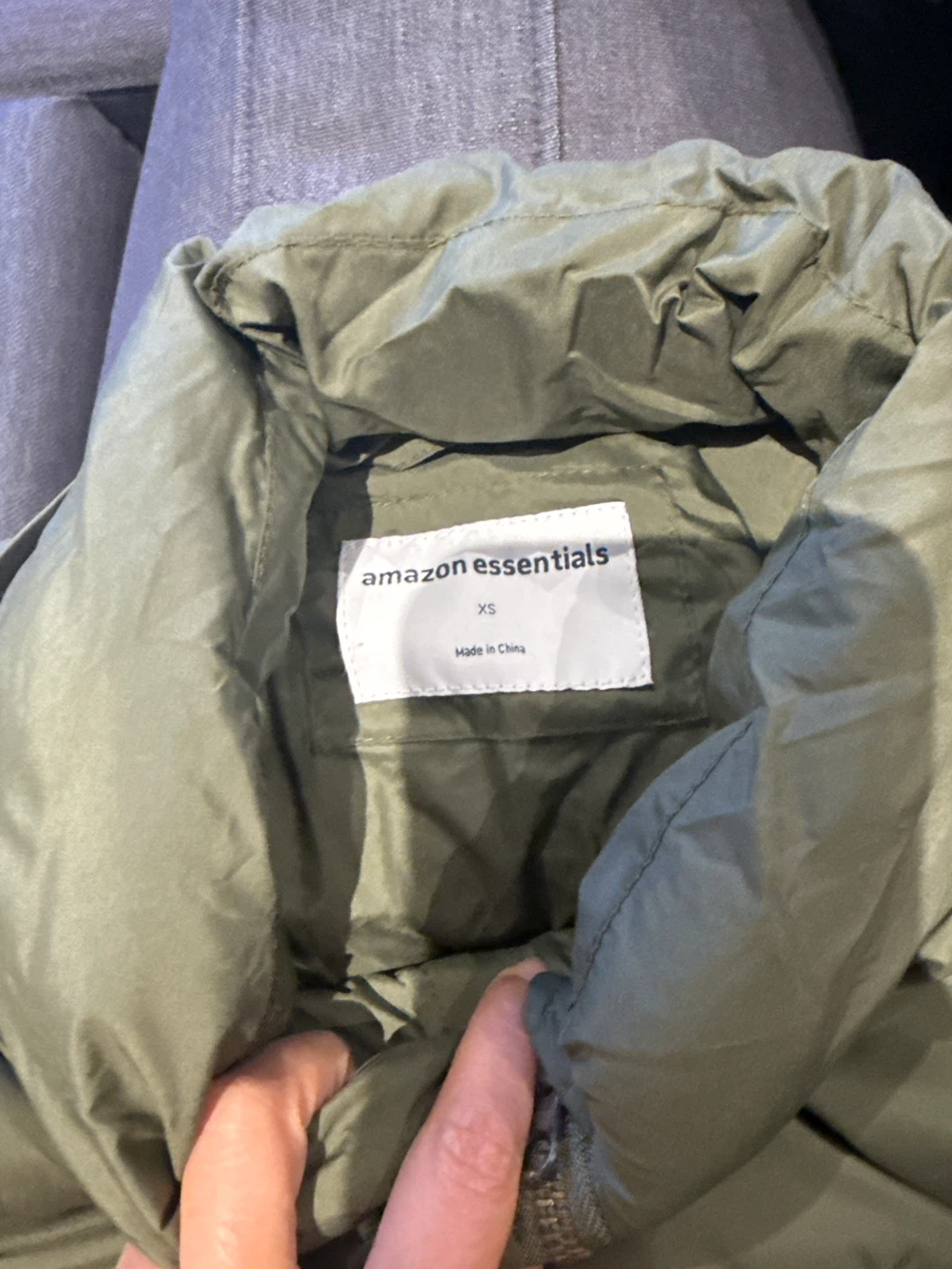 Amazon Essentials XS Olive Puffer Jacket - photo 2