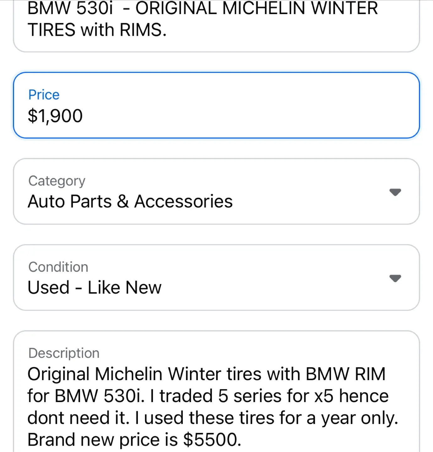 Michelin 245/45R18 Winter Tires (BMW) with Rims image indicator(5)
