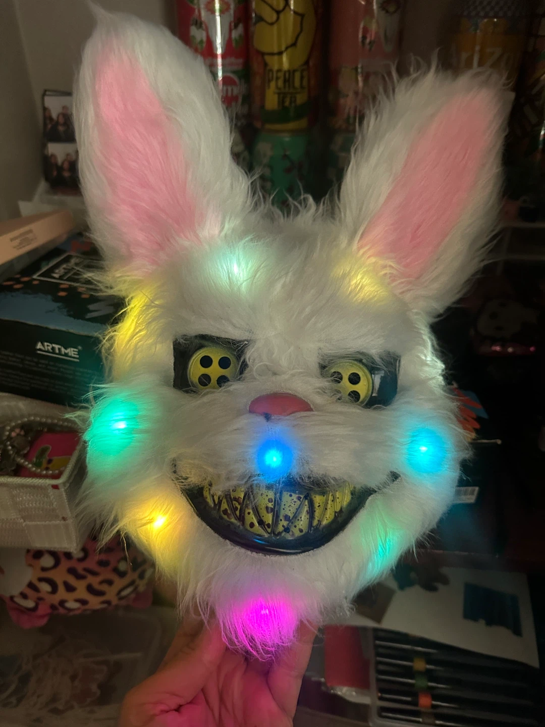 Light Up Halloween  Scary Bunny Mask - photo 2