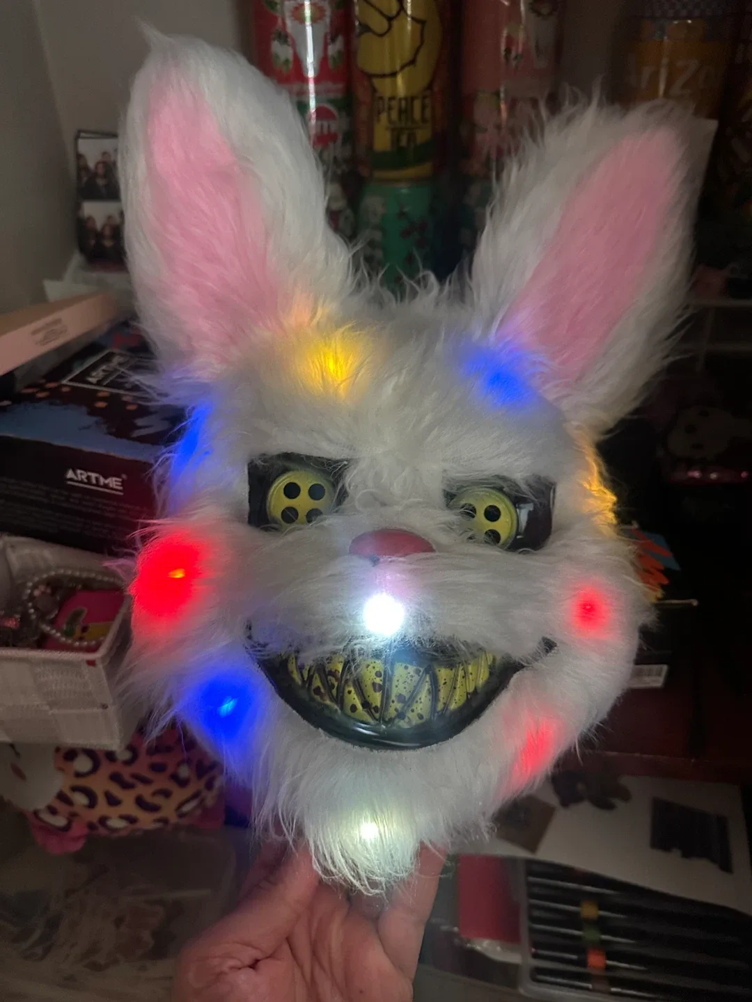Light Up Halloween  Scary Bunny Mask thumbnail