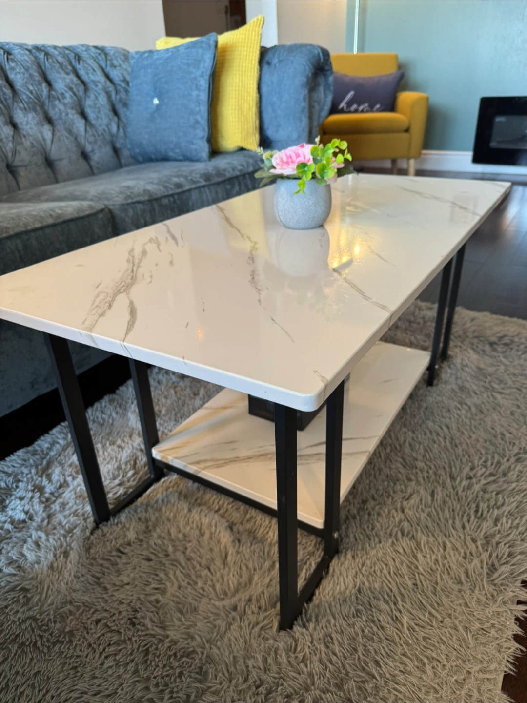 Wayfair Marble Coffee Table with Shelf