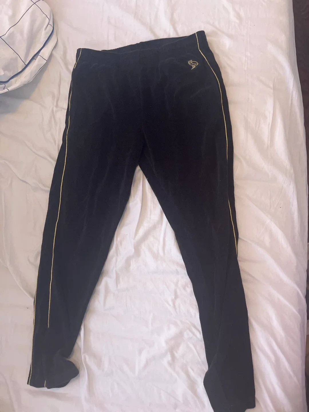 OVO Velour Track Pants - Black & Gold image indicator(2)