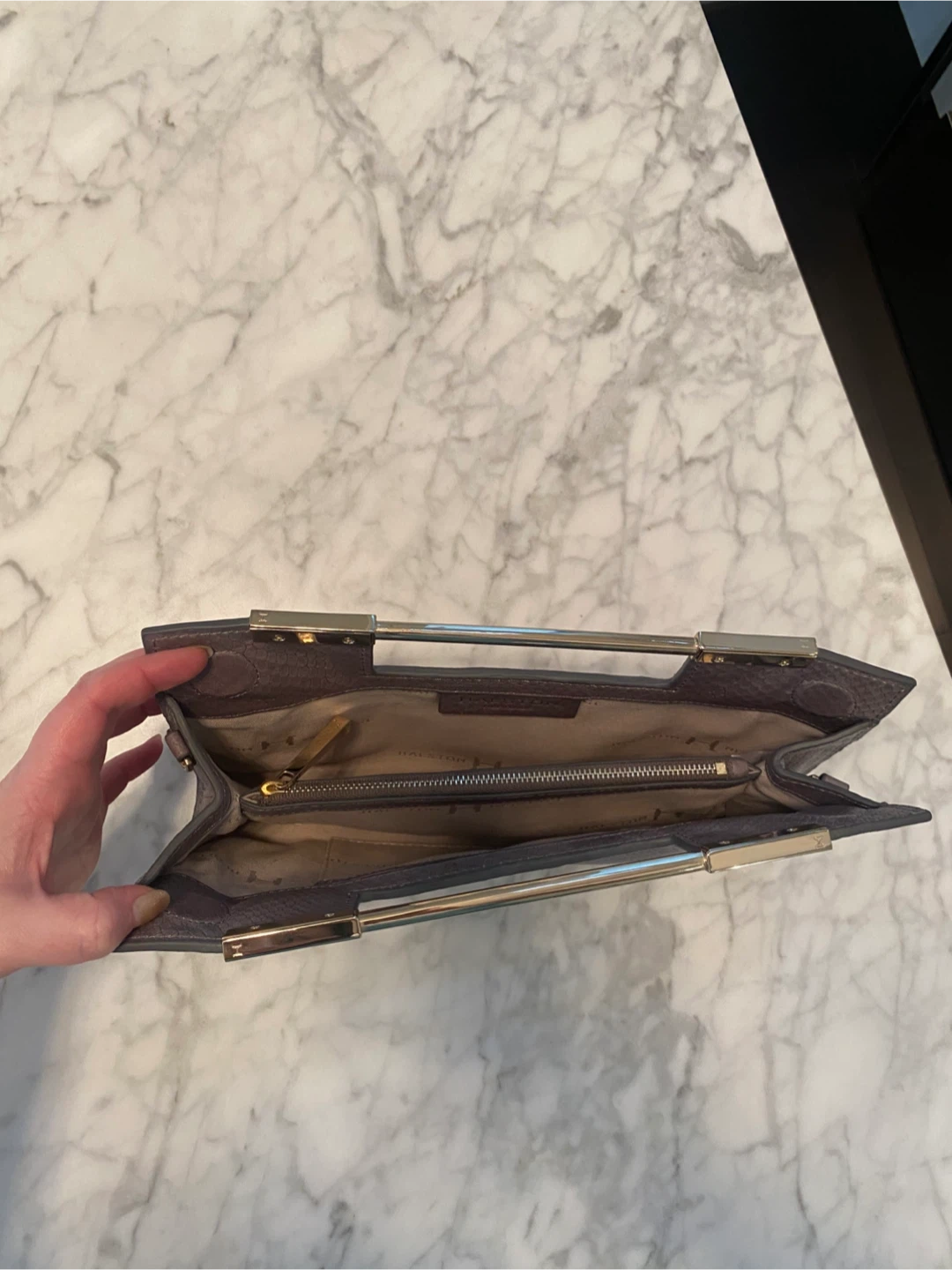 Halston Heritage Leather Clutch - Grey - photo 3