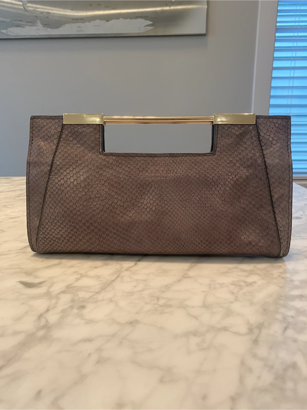 Halston Heritage Leather Clutch - Grey