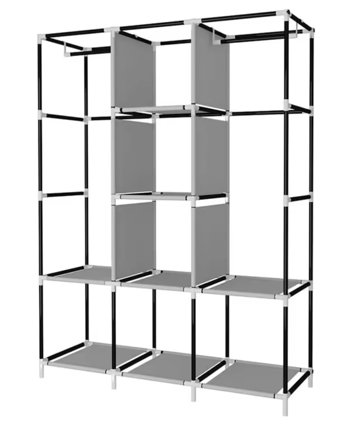 Portable Closet Wardrobe Organizer - Grey - photo 2