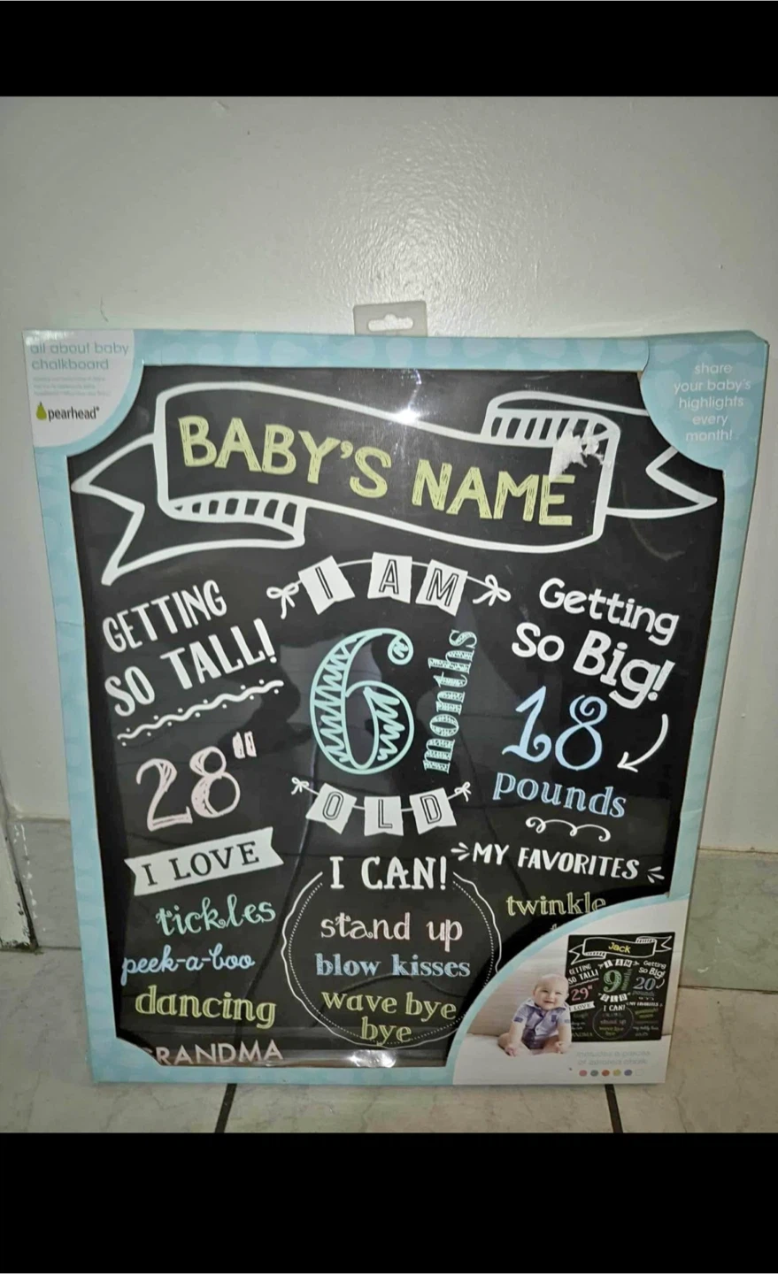 All about baby chalkboard
