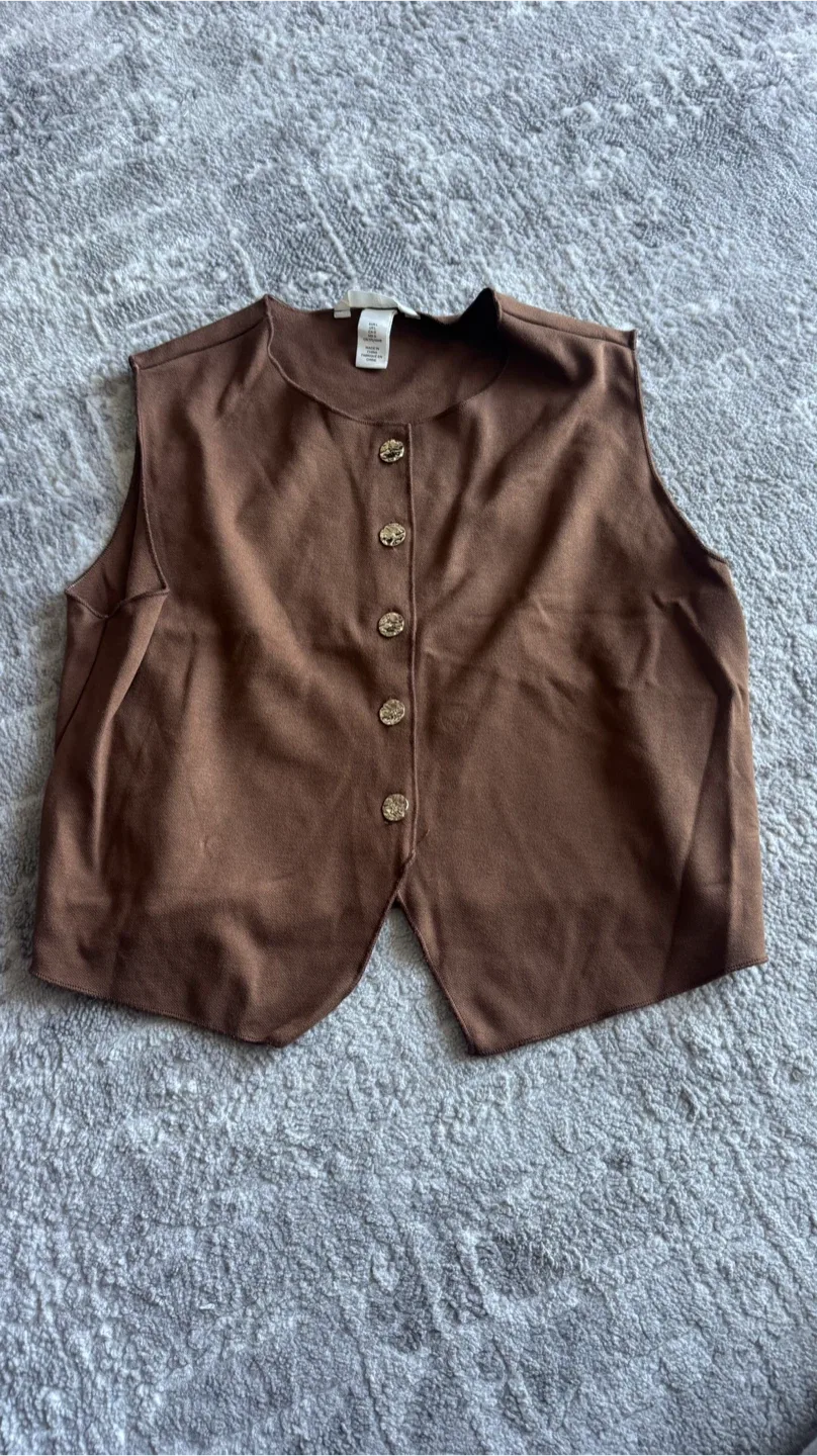 H&M Brown Vest - Size L thumbnail