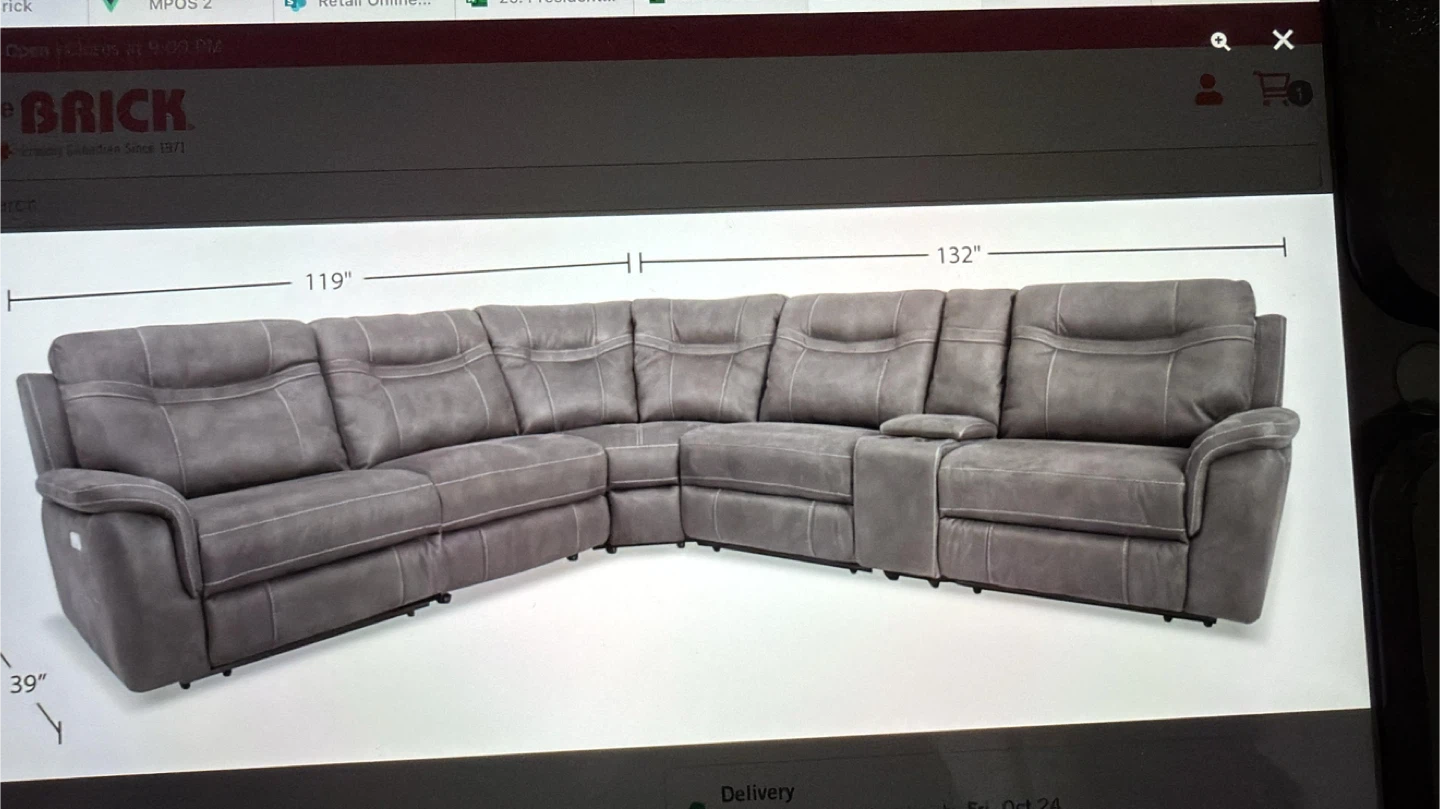 Grey Sectional Sofa with Recliner & Dining Table Set - photo 4