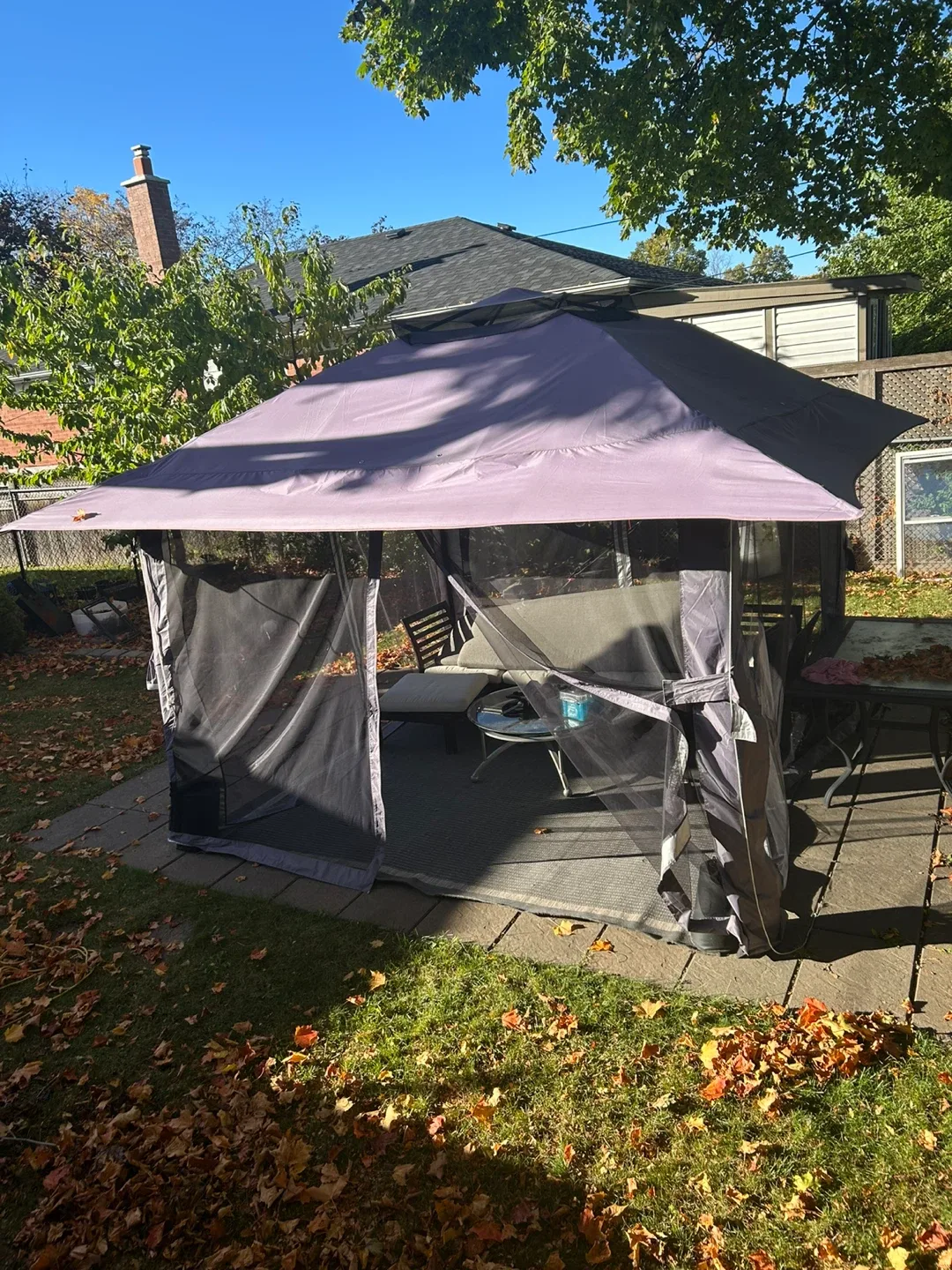 Grey Gazebo with Netting image indicator(4)