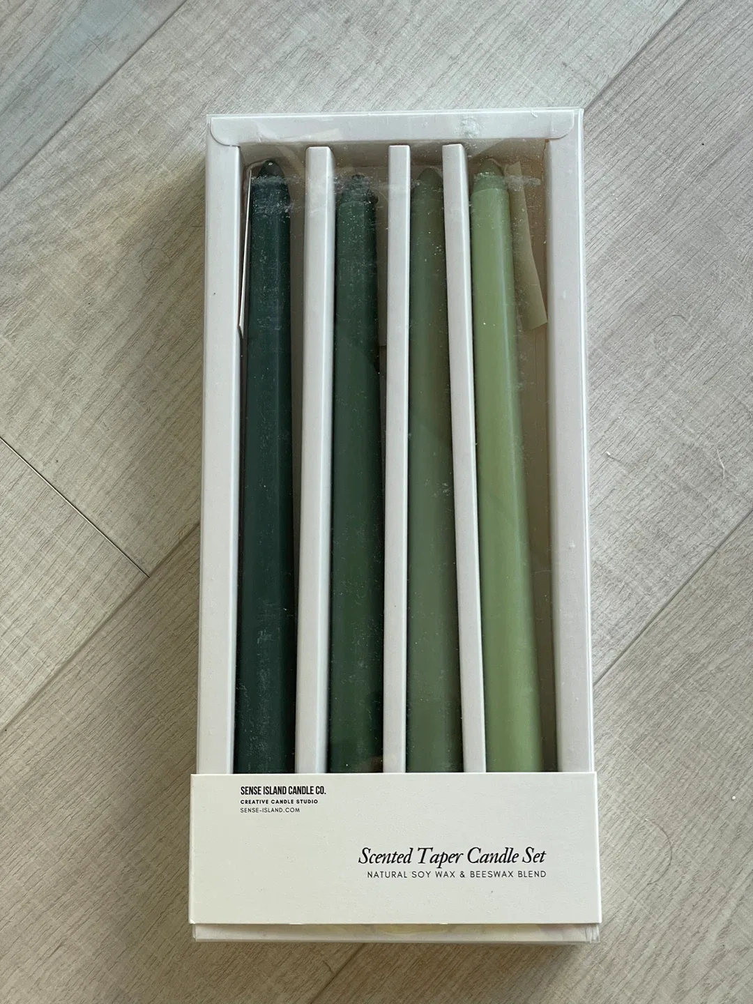 Sense Island Scented Taper Candle Set - Green thumbnail