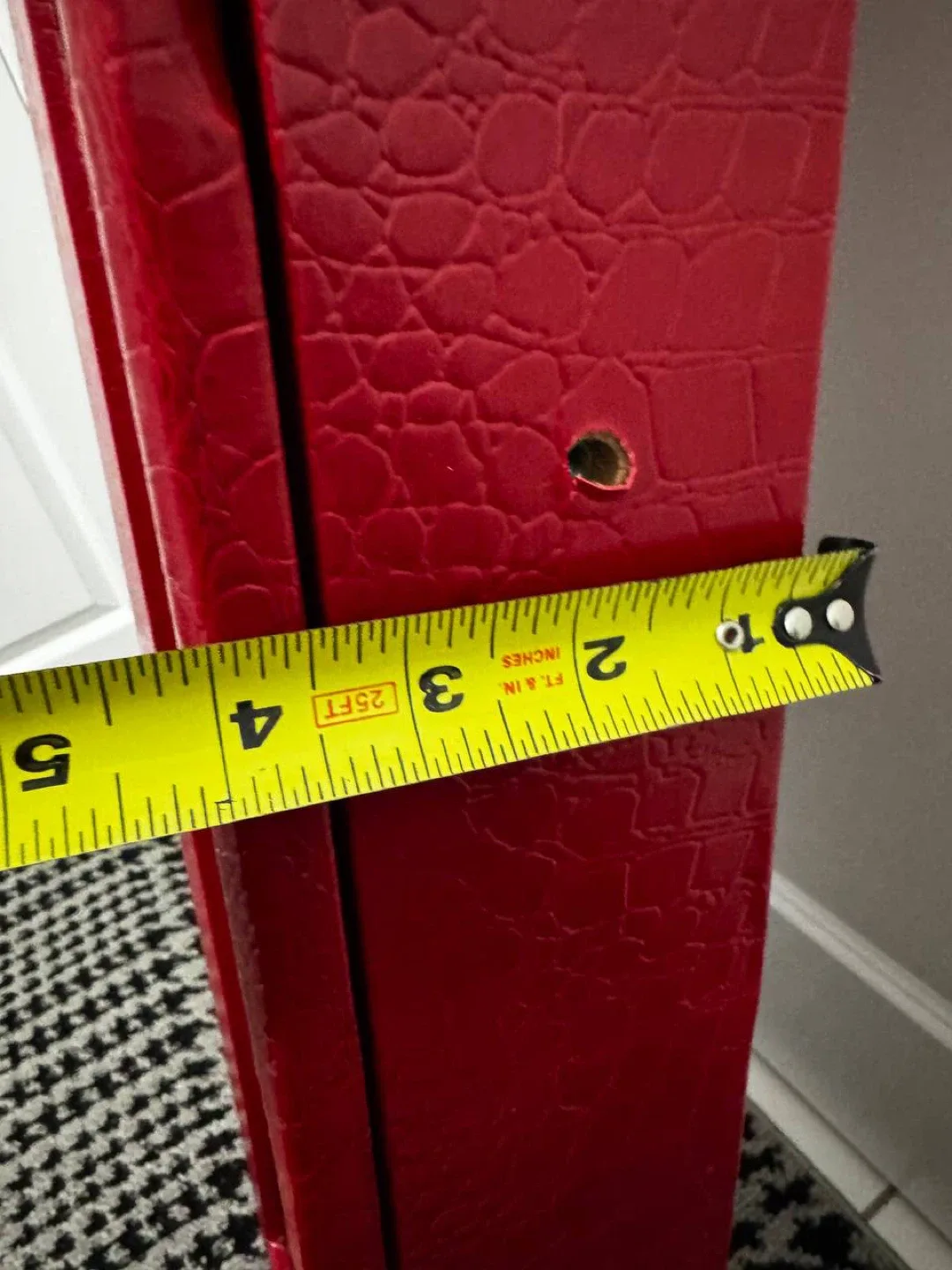 Red Croc Leather Jewelry Cabinet w/ Mirror – Open Box image indicator(8)