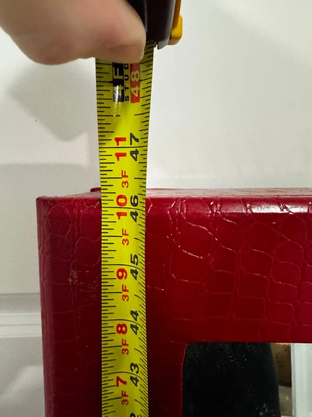 Red Croc Leather Jewelry Cabinet w/ Mirror – Open Box image indicator(6)