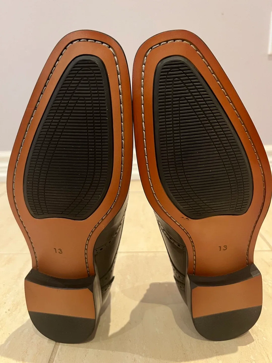 Gifennse Black Leather Wingtip Dress Shoes image indicator(6)