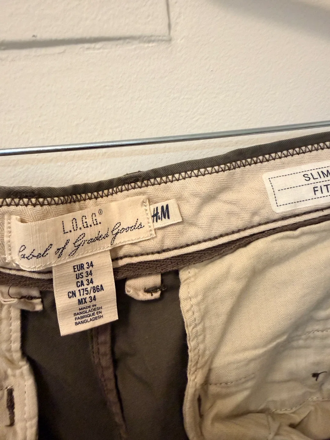 NEW H&M L.O.G.G. Slim Fit Pants - Size 34 image indicator(2)