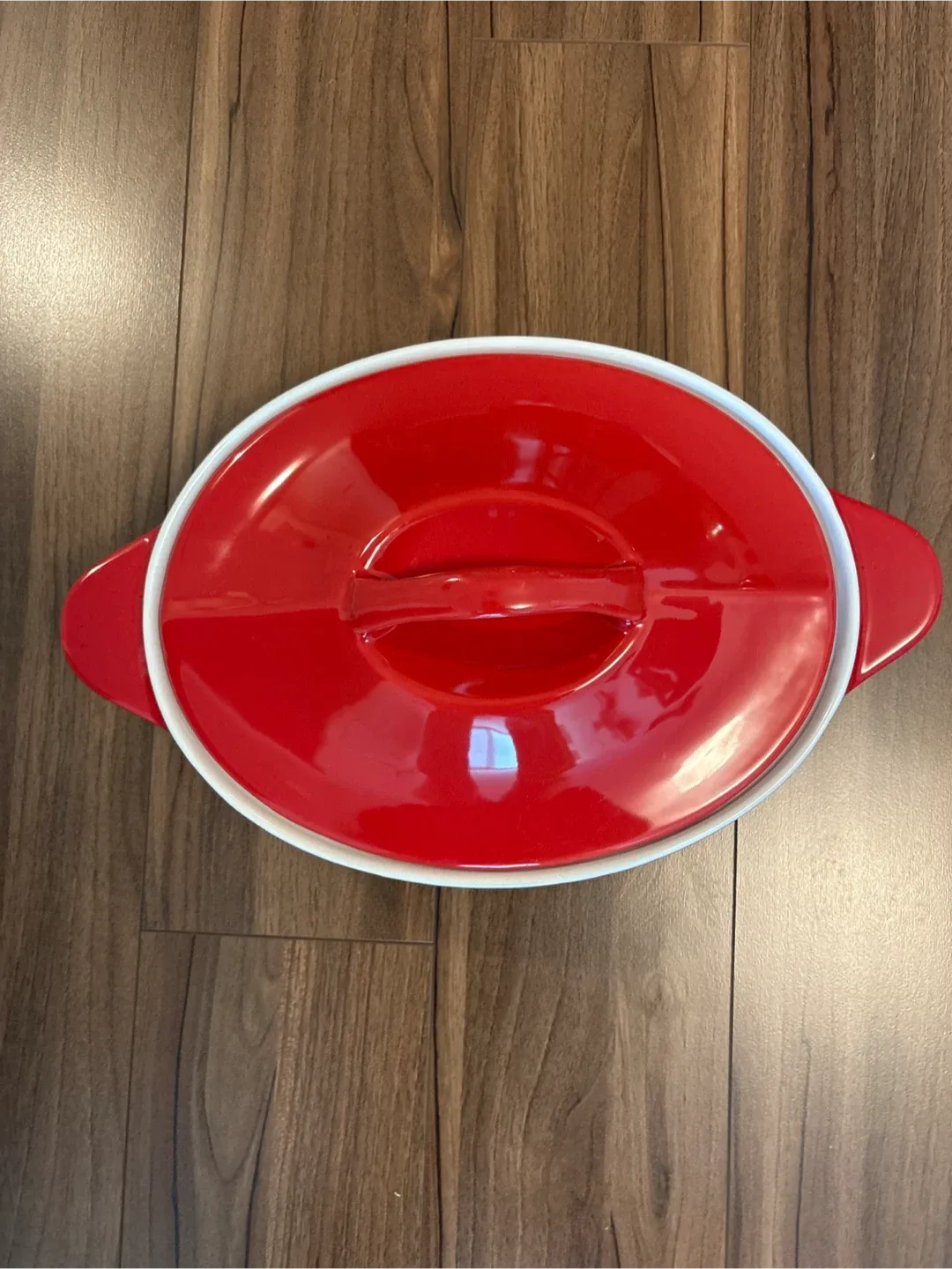 PC Red Stoneware Casserole Dish with Lid image indicator(2)