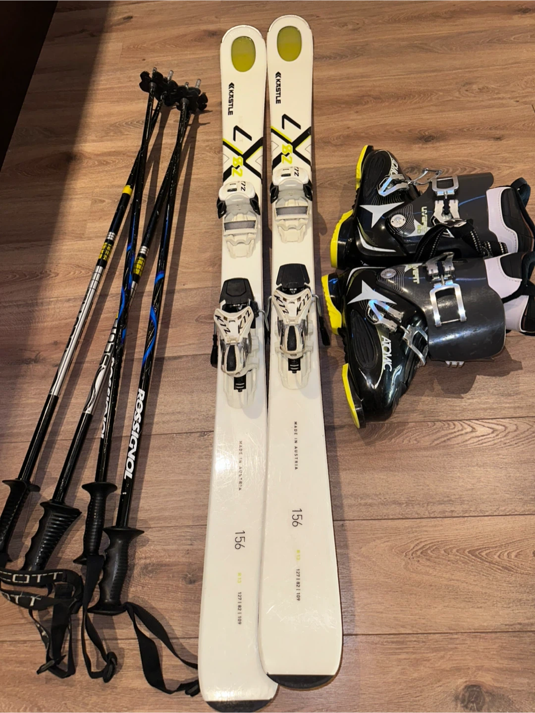 Atomic Ski Boots, Kästle Skis 156cm & Poles