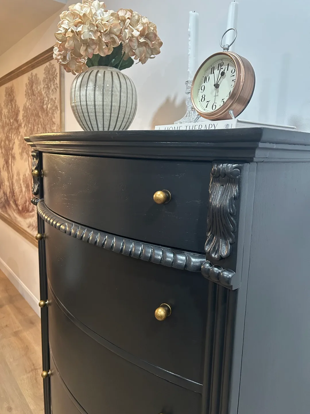 Refinished Black Antique 5-Drawer Dresser image indicator(4)