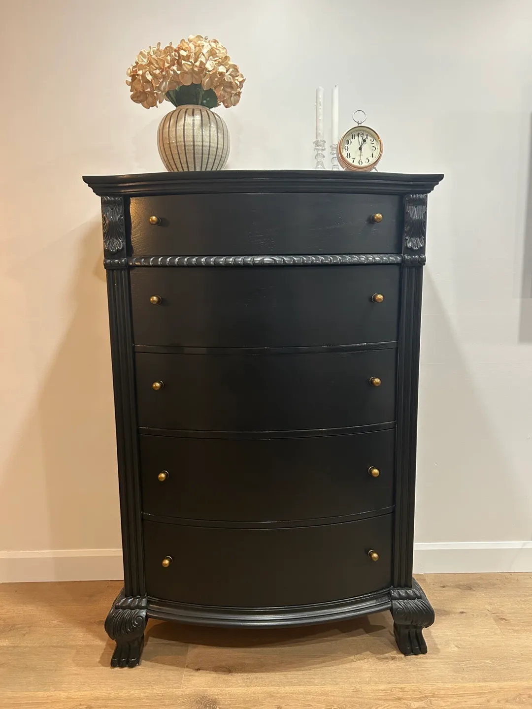 Refinished Black Antique 5-Drawer Dresser image indicator(2)