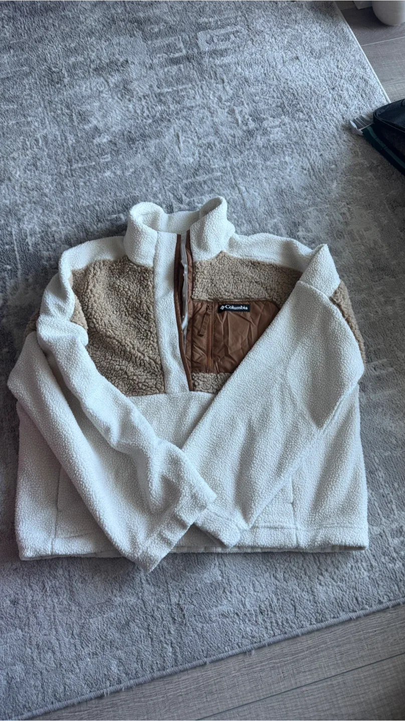 XLColumbia Fleece Pullover - Beige & White